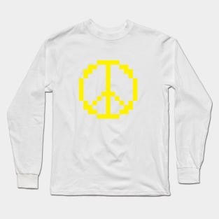 Yellow Pixel Peace (8 Bit Peace) Long Sleeve T-Shirt